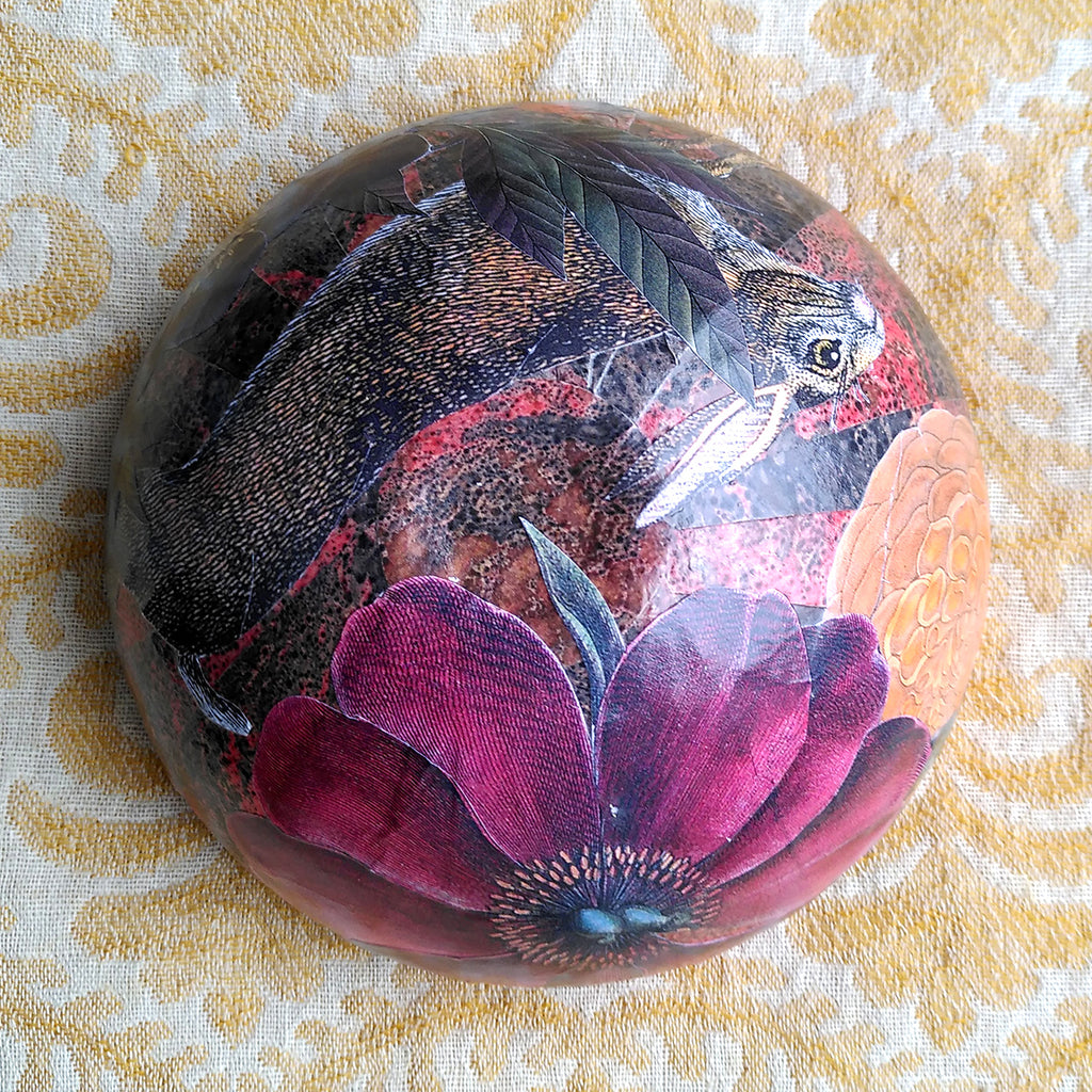 Decoupage Bowl: Hares - Alex Stewart Carter
