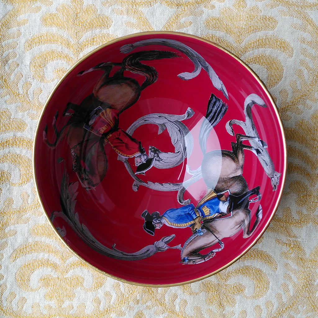 Decoupage Bowl: Horses and Riders - Alex Stewart Carter