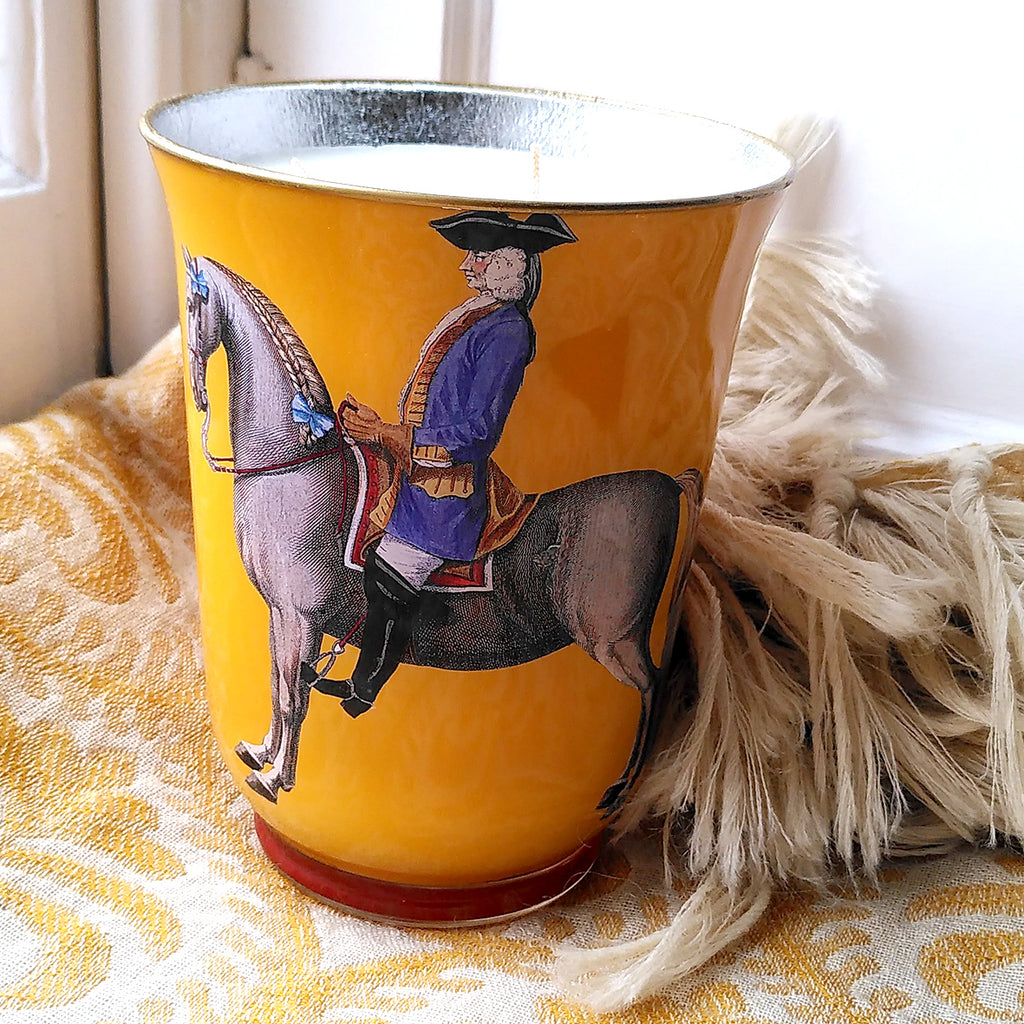 Decoupage Candle: Horses and Riders - Alex Stewart Carter