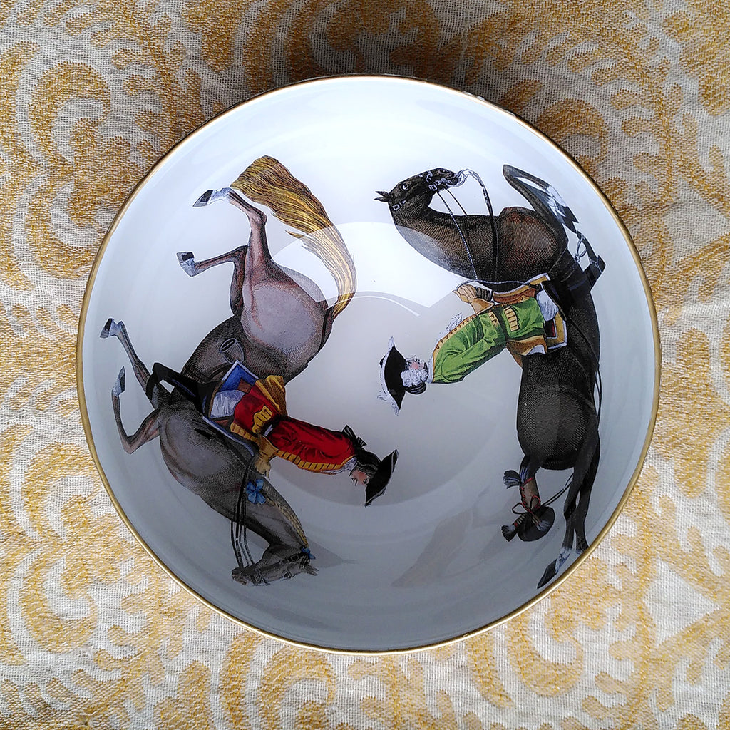 Decoupage Bowl: Horses and Riders - Alex Stewart Carter