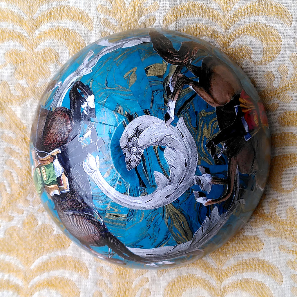 Decoupage Bowl: Horses and Riders - Alex Stewart Carter