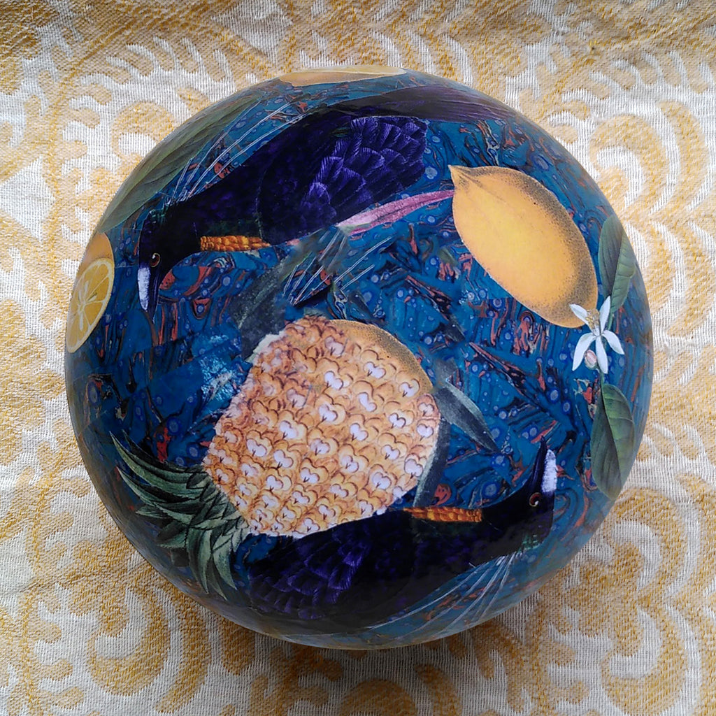 Decoupage Bowl: Birds and Fruit - Alex Stewart Carter