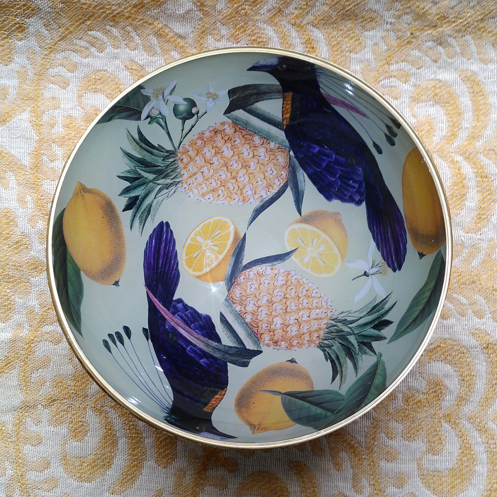 Decoupage Bowl: Birds and Fruit - Alex Stewart Carter