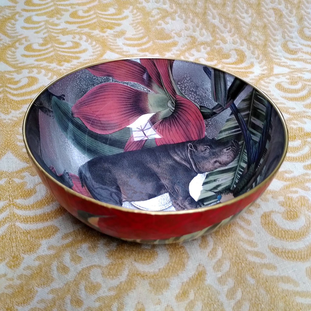 Decoupage Bowl: Hippo - Alex Stewart Carter