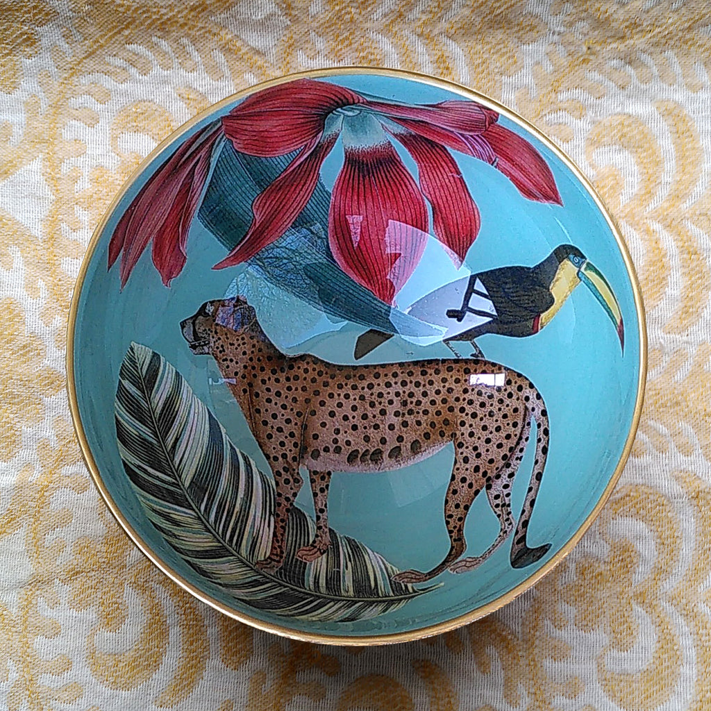 Decoupage Bowl: Leopard - Alex Stewart Carter