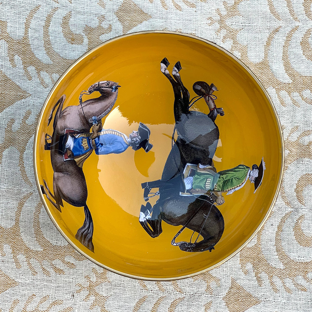 Decoupage Bowl: Horses and Riders - Alex Stewart Carter