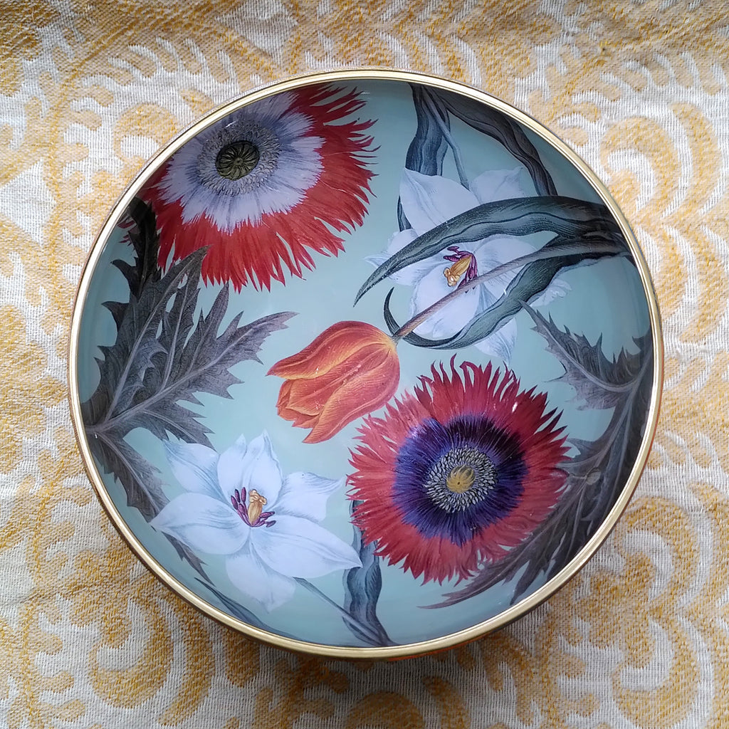 Decoupage Bowl: Poppies and Tulips - Alex Stewart Carter