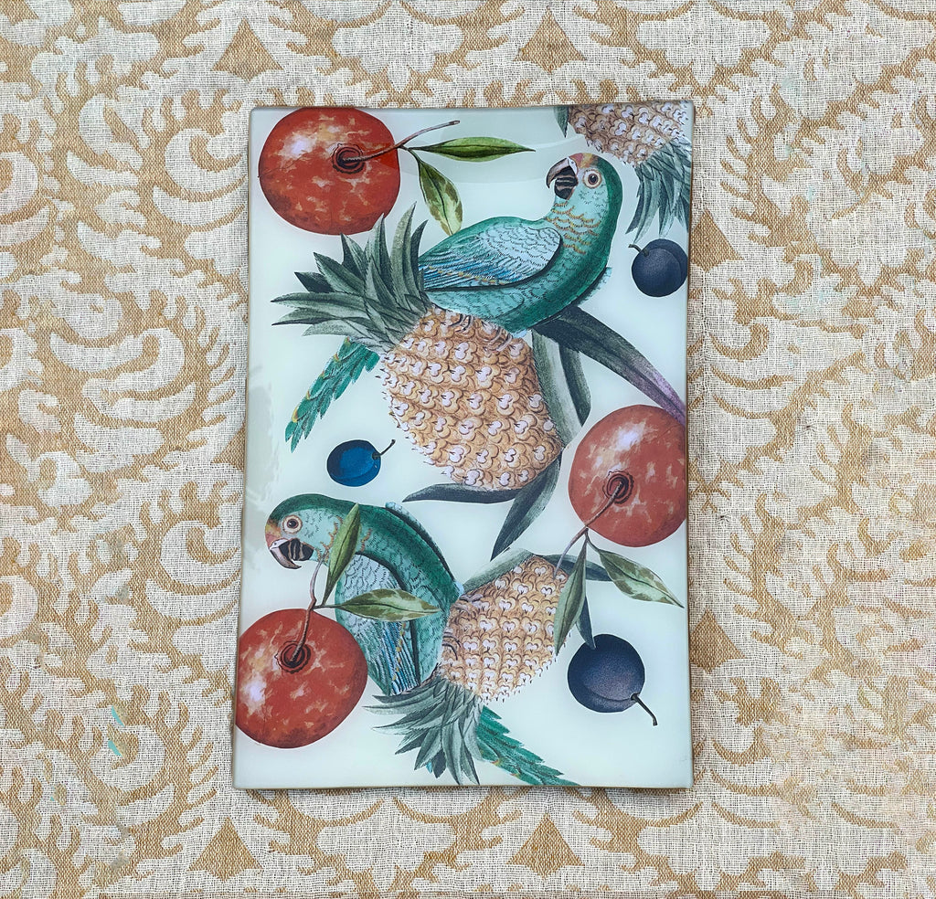 Rectangular Platter: Birds and Fruit - Alex Stewart Carter