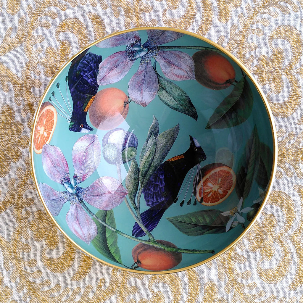 Decoupage Bowl: Birds and Fruit - Alex Stewart Carter